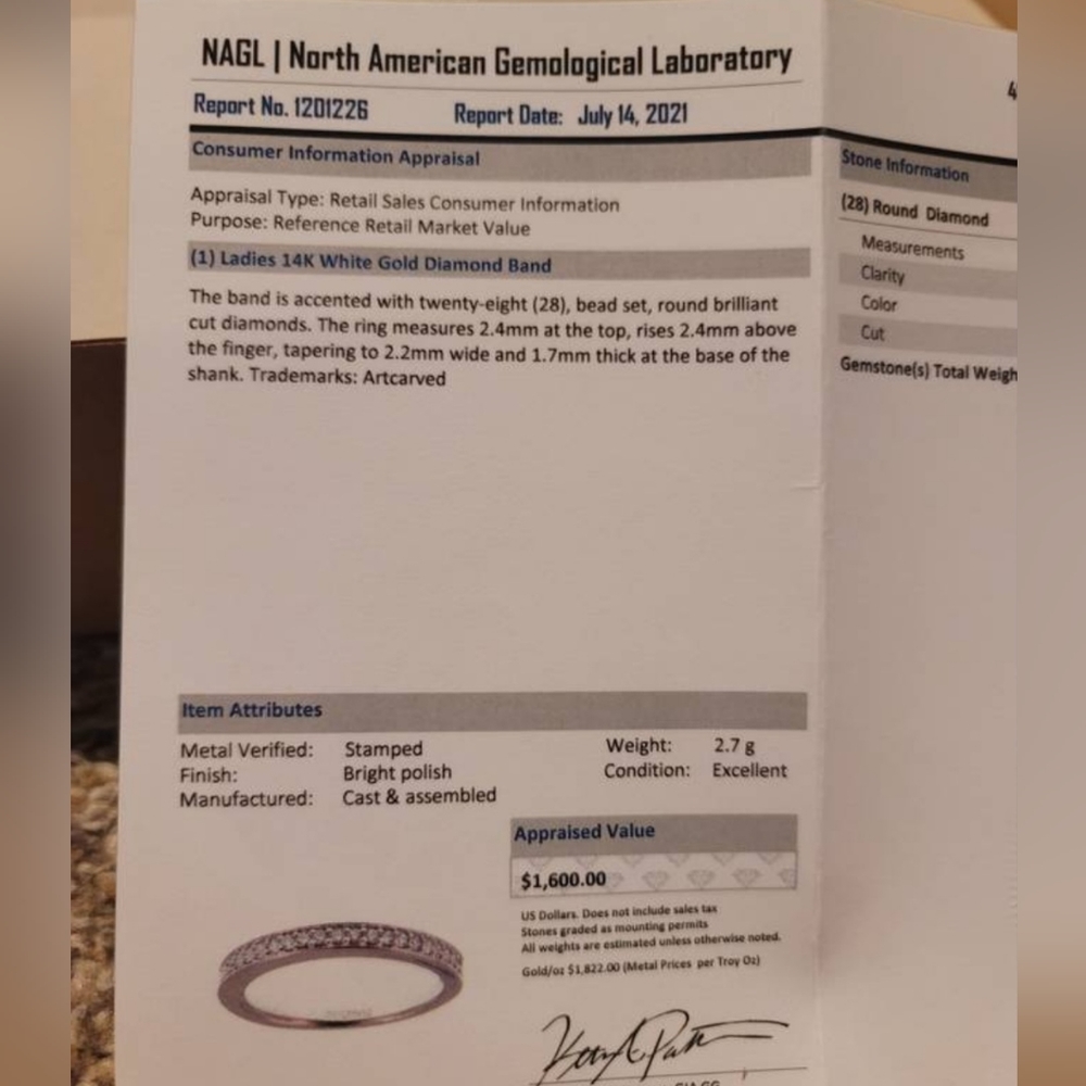 Beautiful VVS diamond band - Picture 6 of 10